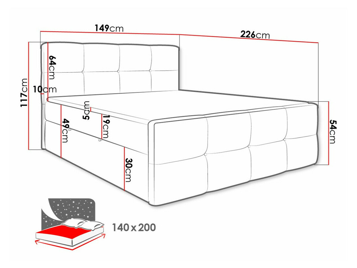 Boxspring krevet ComfiDream 174 (Fresh 13)