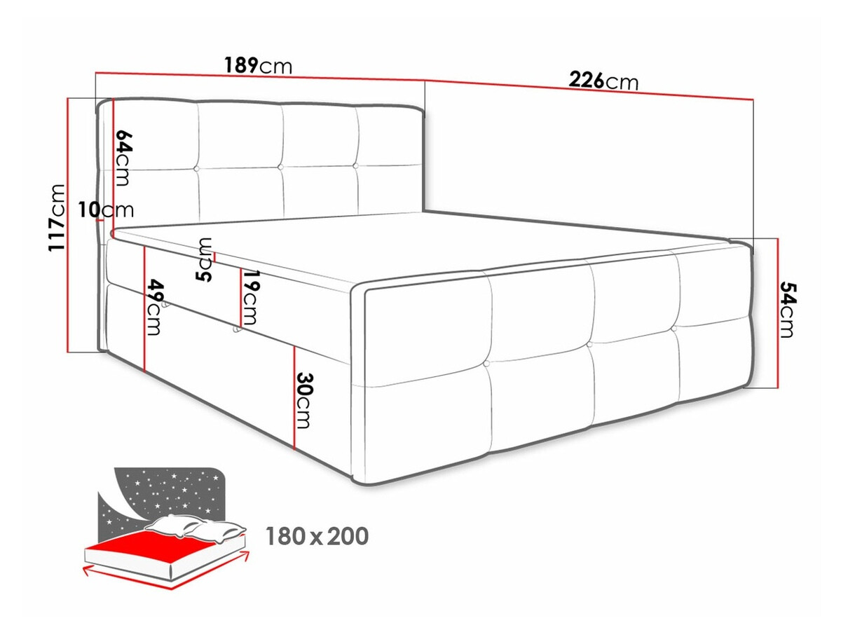 Boxspring krevet ComfiDream 174 (Fresh 13)