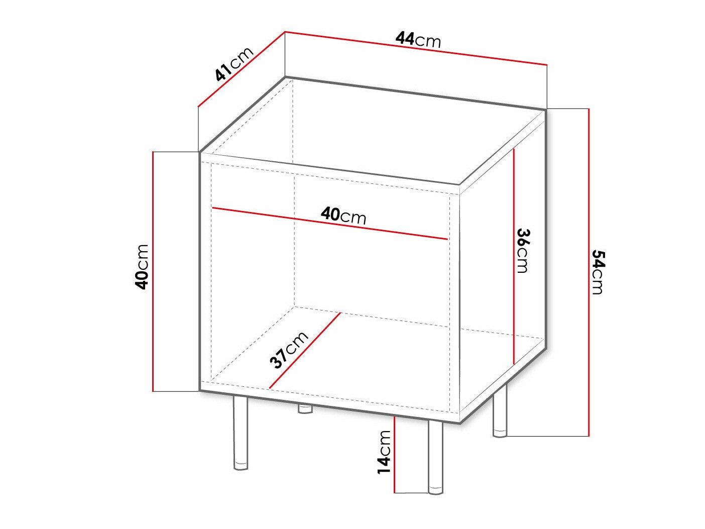 Set noćnih ormarića Charlotte 172 (Belo + Crno)