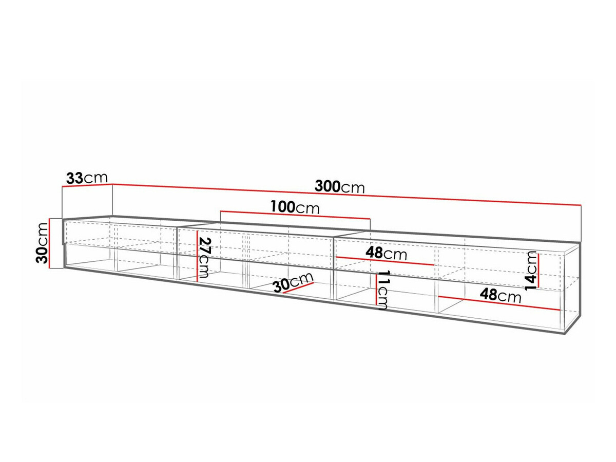 TV komoda Sarasota 144 (Belo + Sjajno belo)