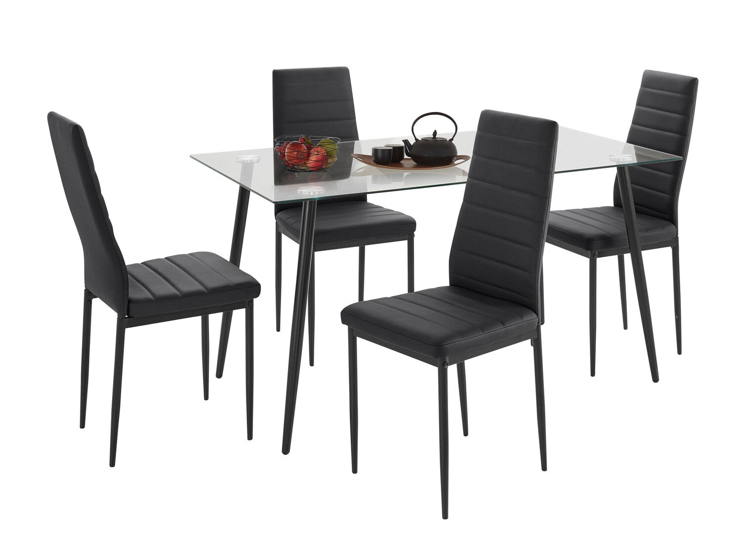 Trpezarijski set Denton 1081 (Crno)