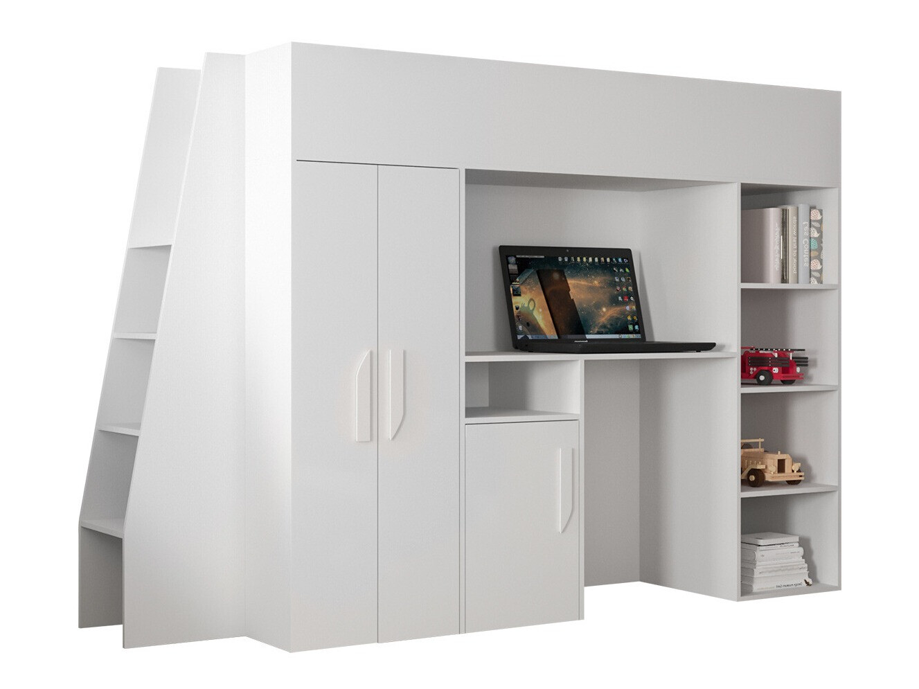 Krevet na sprat Hartford 355 (Belo + Sjajno belo)