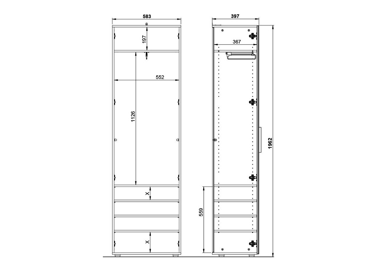 Ormar Fivsori 108 (Sjajno siva + Grafit)