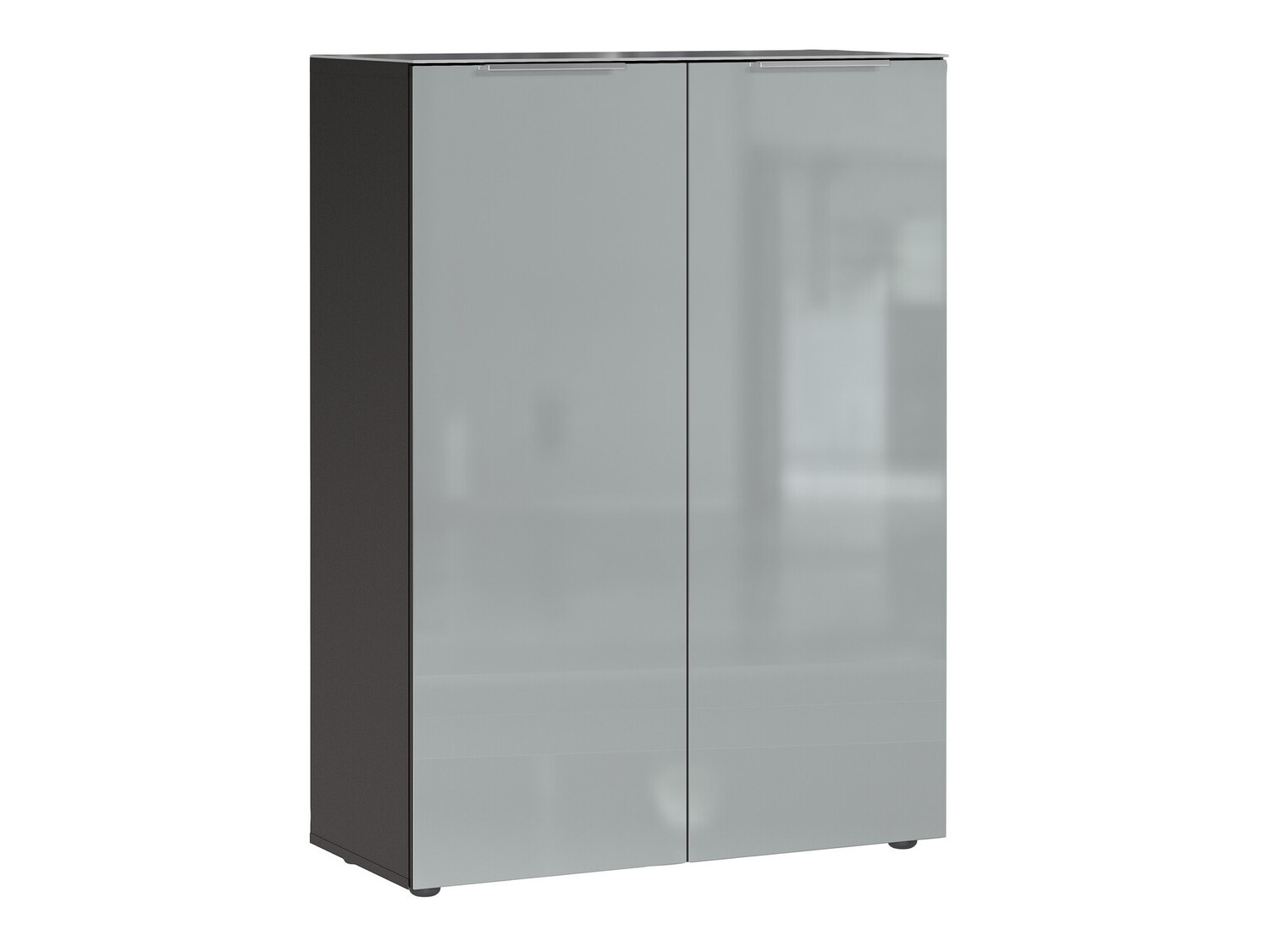 Polica za obuću Fivsori 105 (Glossy gray + Graphite)