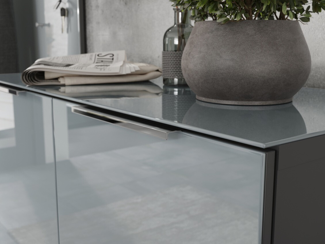 Polica za obuću Fivsori 105 (Sjajno siva + Grafit)