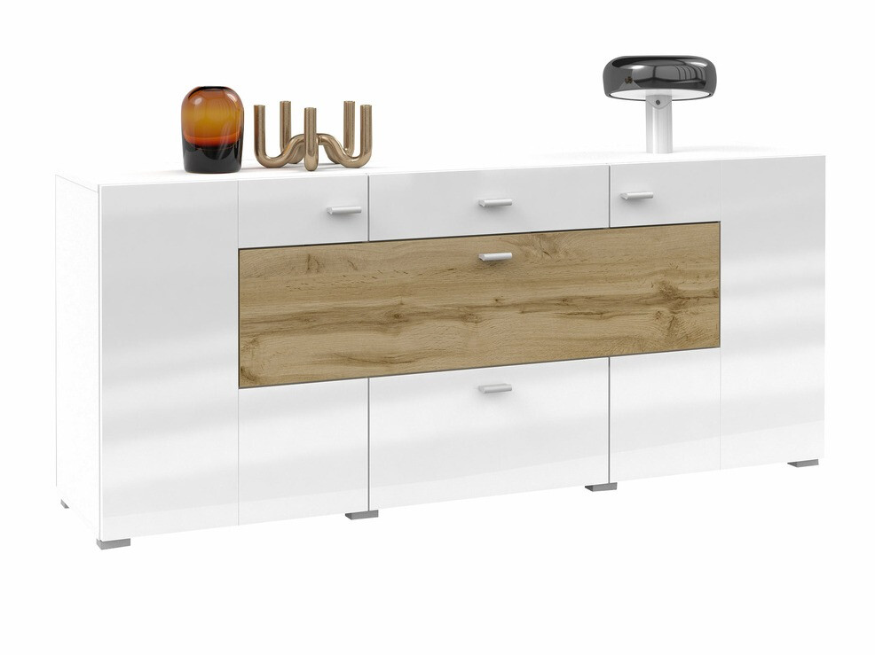 Komoda Mondalo 104 (Hrast Votan + Sjajno belo)