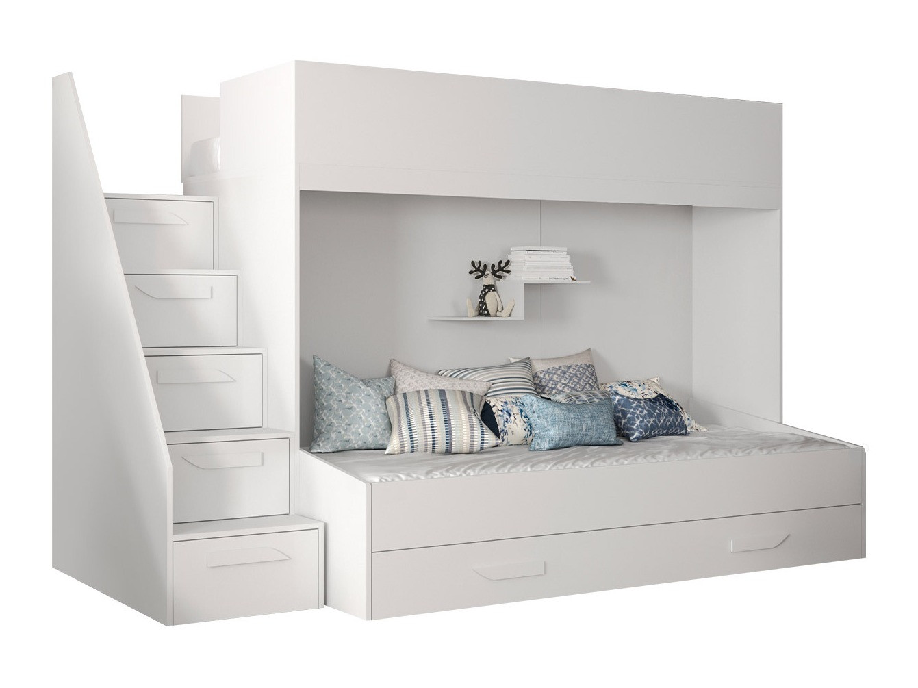 Krevet na sprat Hartford 356 (Belo + Sjajno belo)