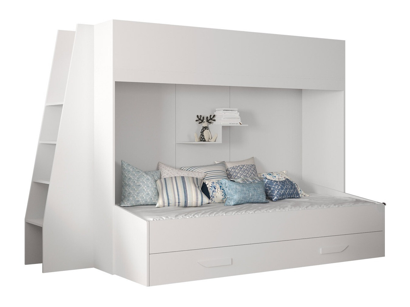 Krevet na sprat Hartford 357 (Belo + Sjajno belo)