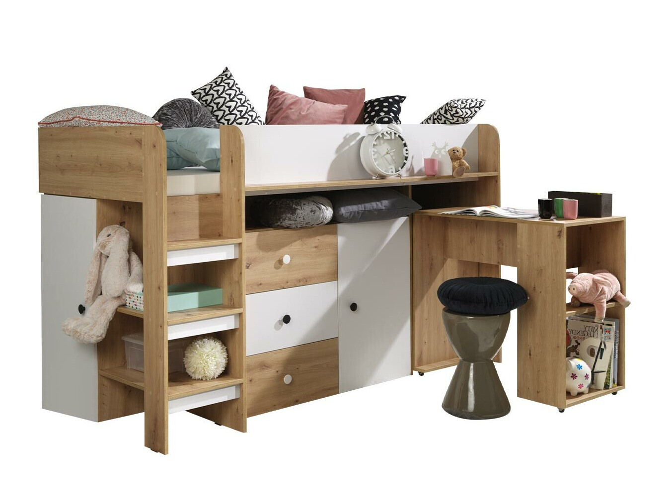 Krevet na sprat Hartford 359 (Artisan hrast + Belo)