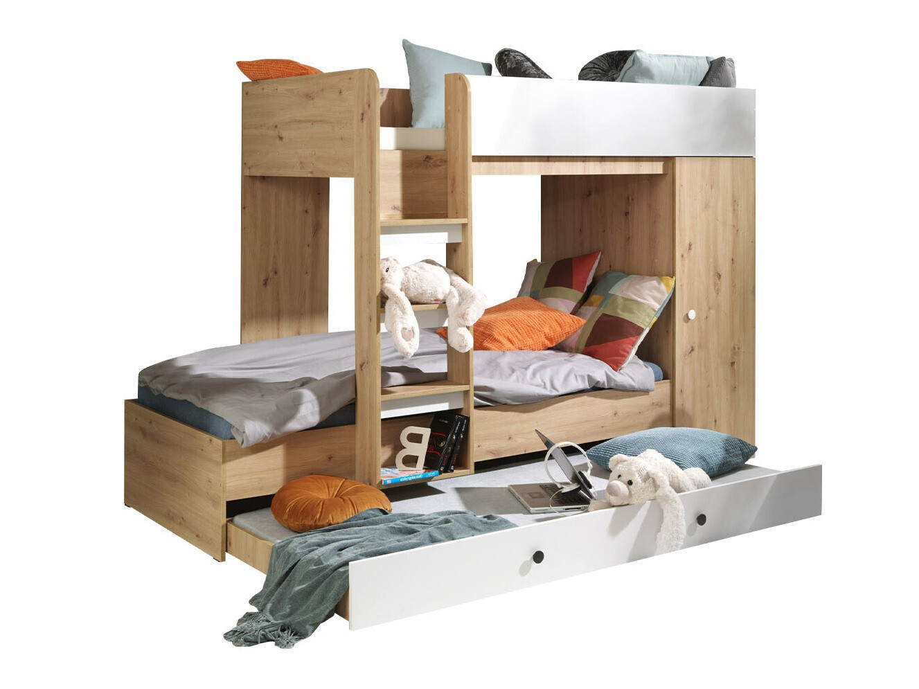 Krevet na sprat Hartford 360 (Artisan hrast + Belo)