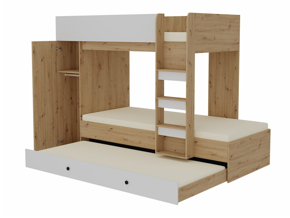 Krevet na sprat Hartford 360 (Artisan hrast + Crno)