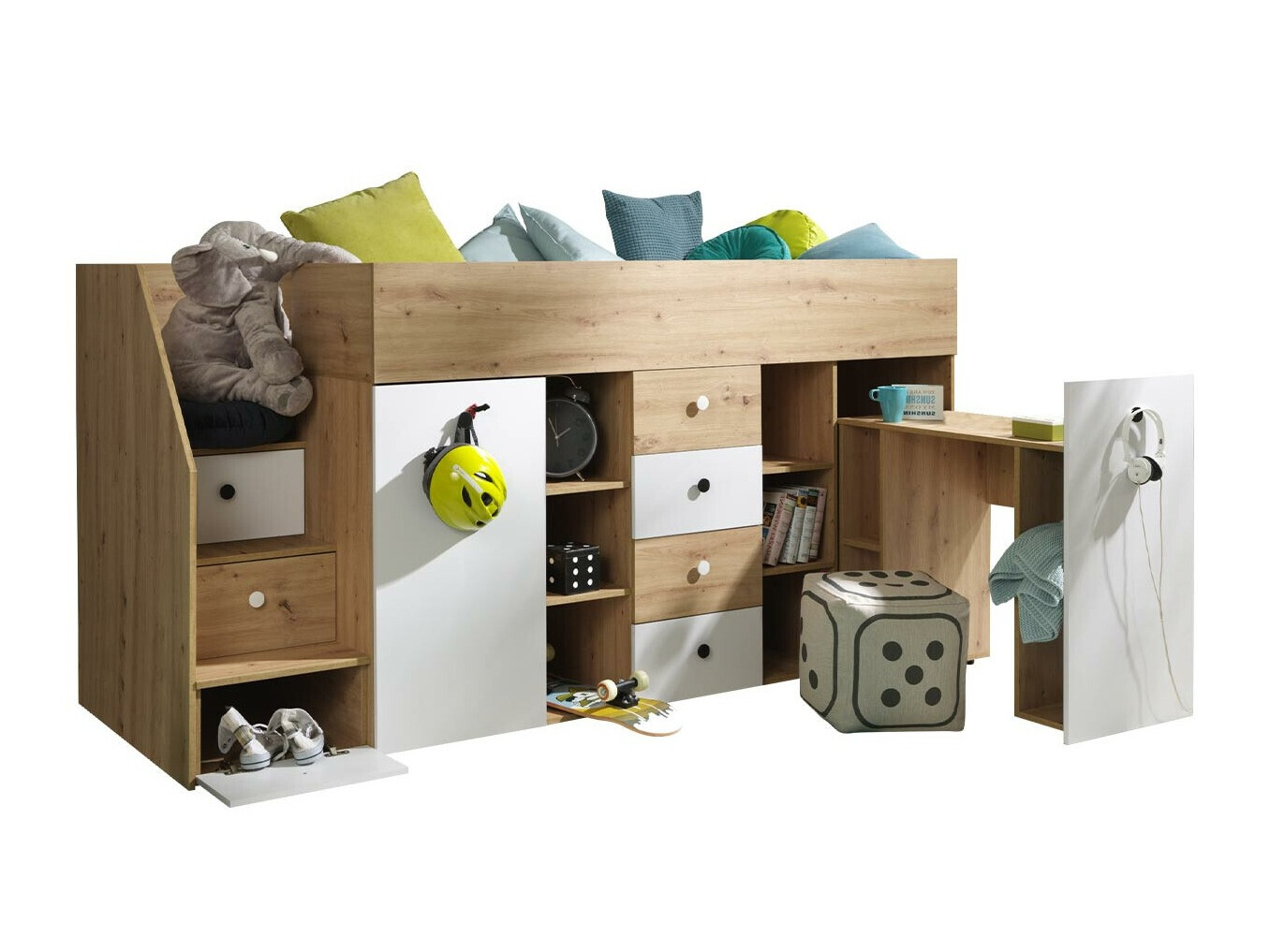 Krevet na sprat Hartford 361 (Artisan hrast + Belo)