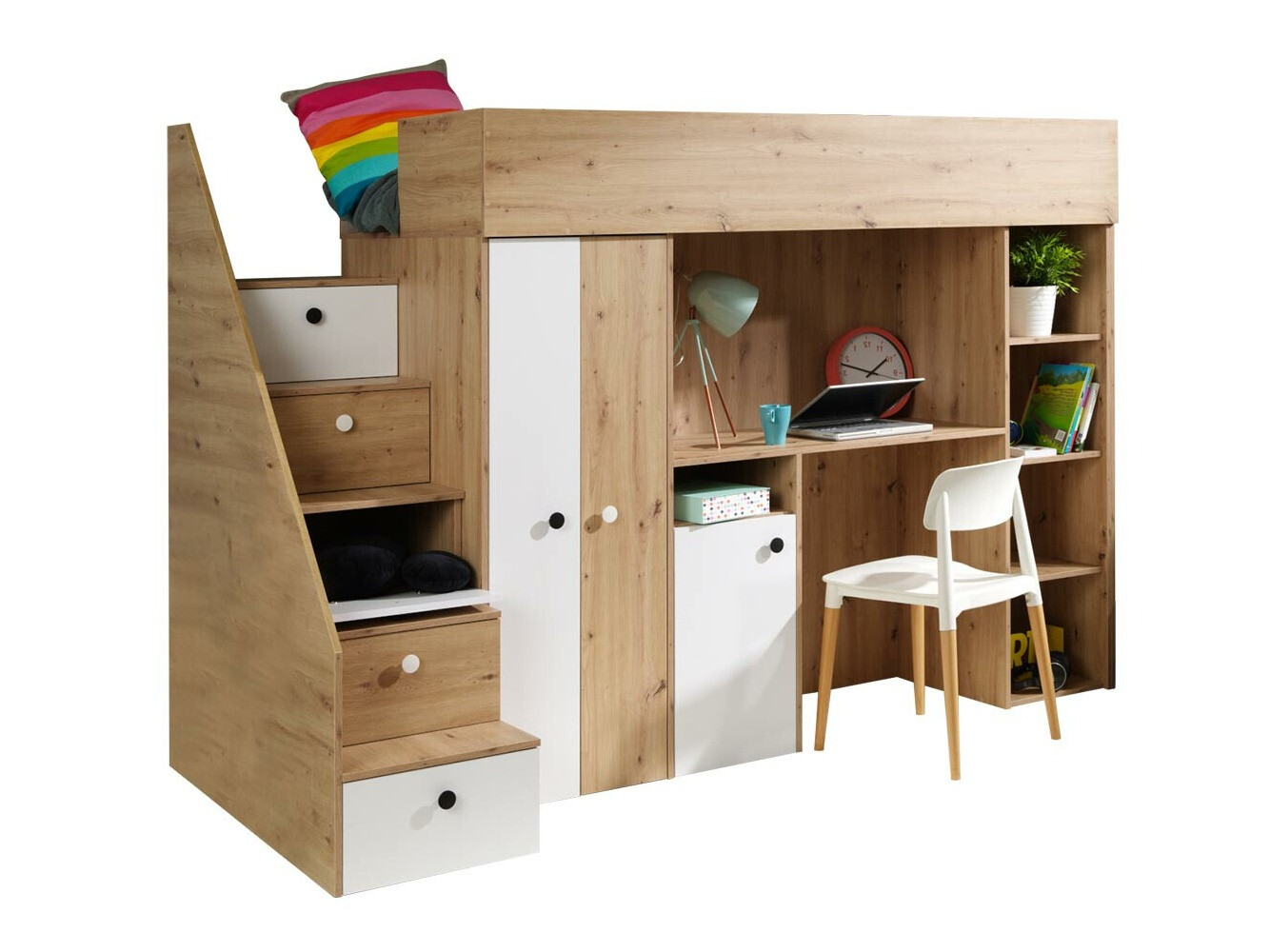 Krevet na sprat Hartford 362 (Artisan hrast + Belo)