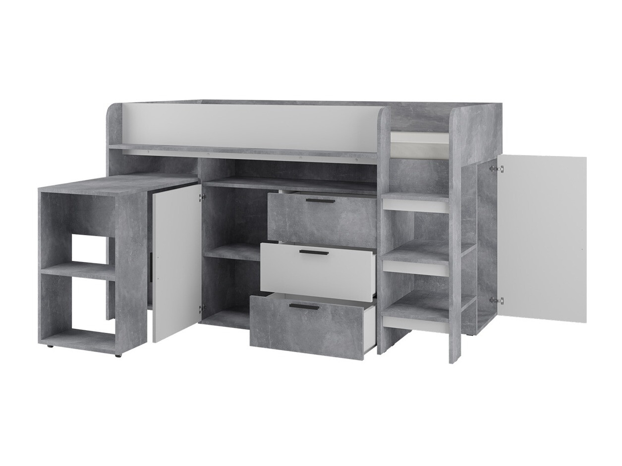 Krevet na sprat Hartford 363 (Beton + Belo)