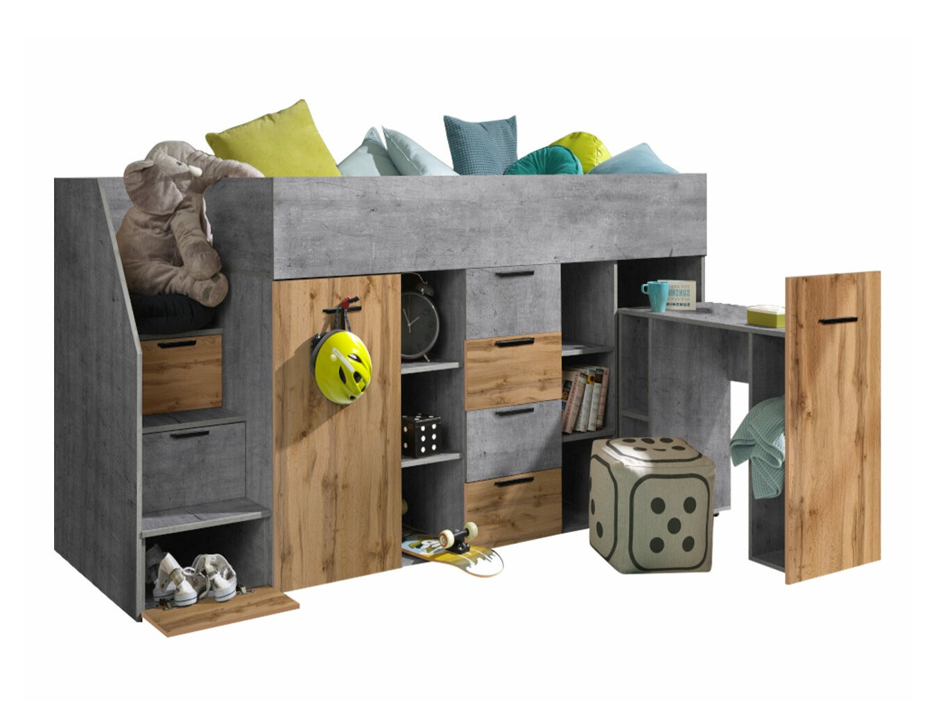 Krevet na sprat Hartford 364 (Beton + Hrast Votan)