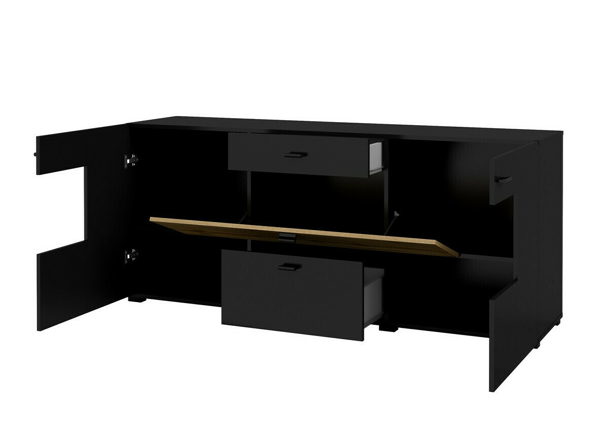 Set za dnevnu sobu Mondalo 105 (Вотан храст + Mat crna)