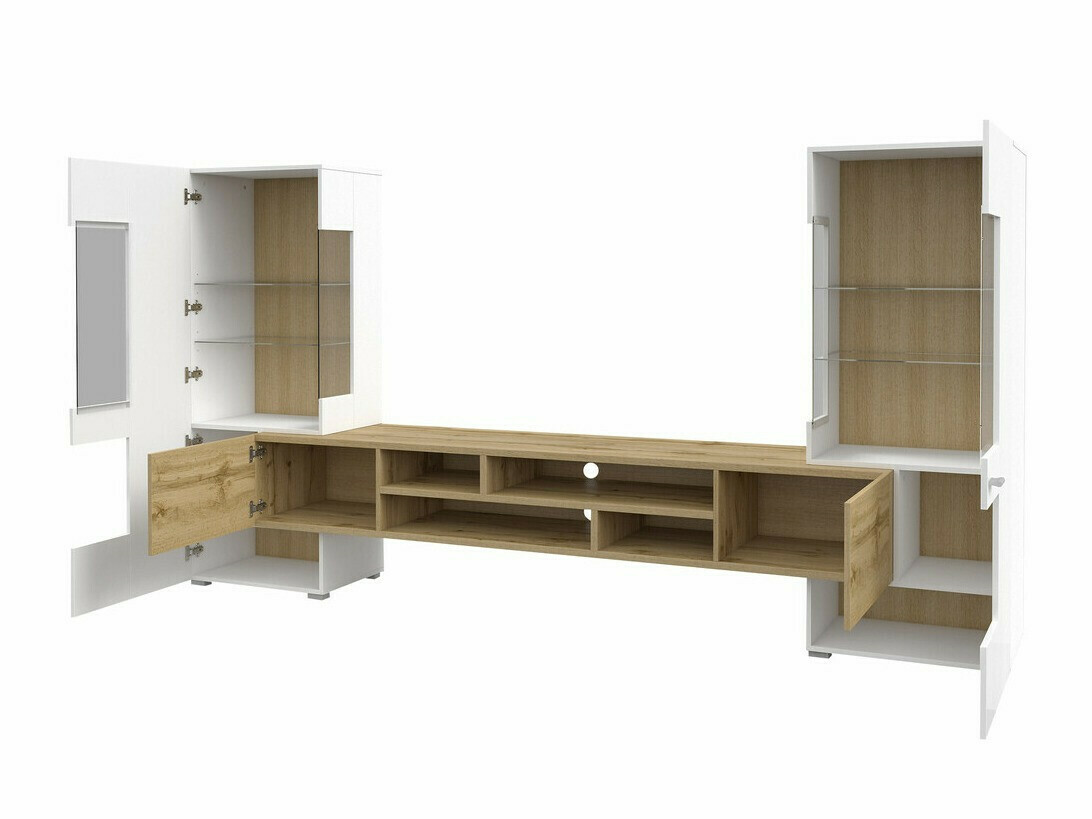 Set za dnevnu sobu Mondalo 105 (Вотан храст + Sjajno belo)