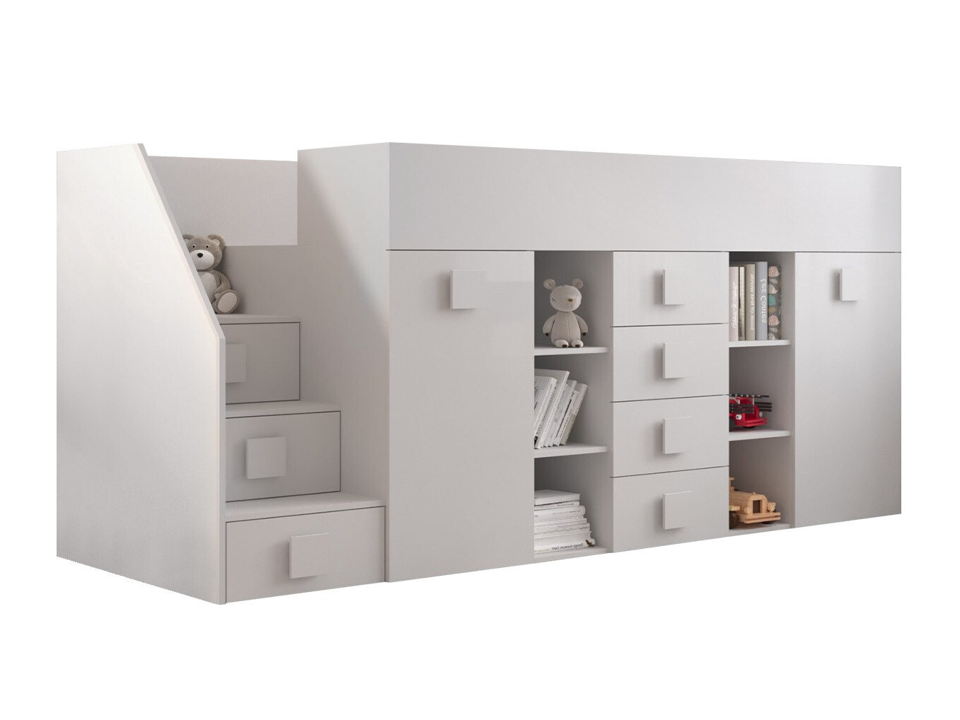 Krevet na sprat Hartford 366 (Belo + Sjajno belo)