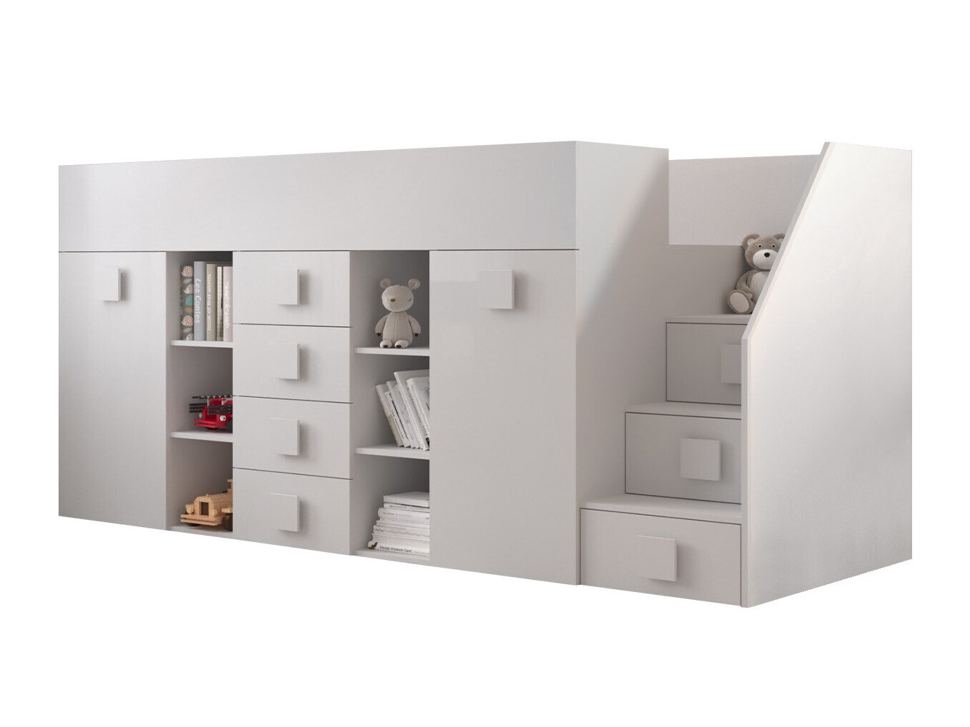 Krevet na sprat Hartford 366 (Belo + Sjajno belo)