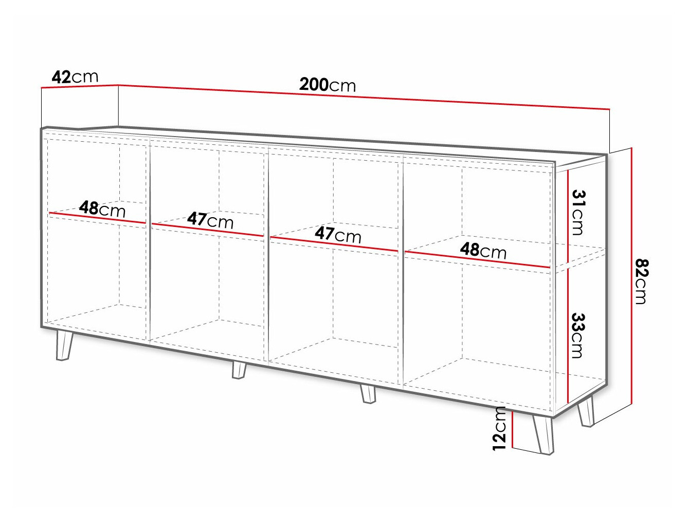 Ormarić Charlotte 175 (Crno)