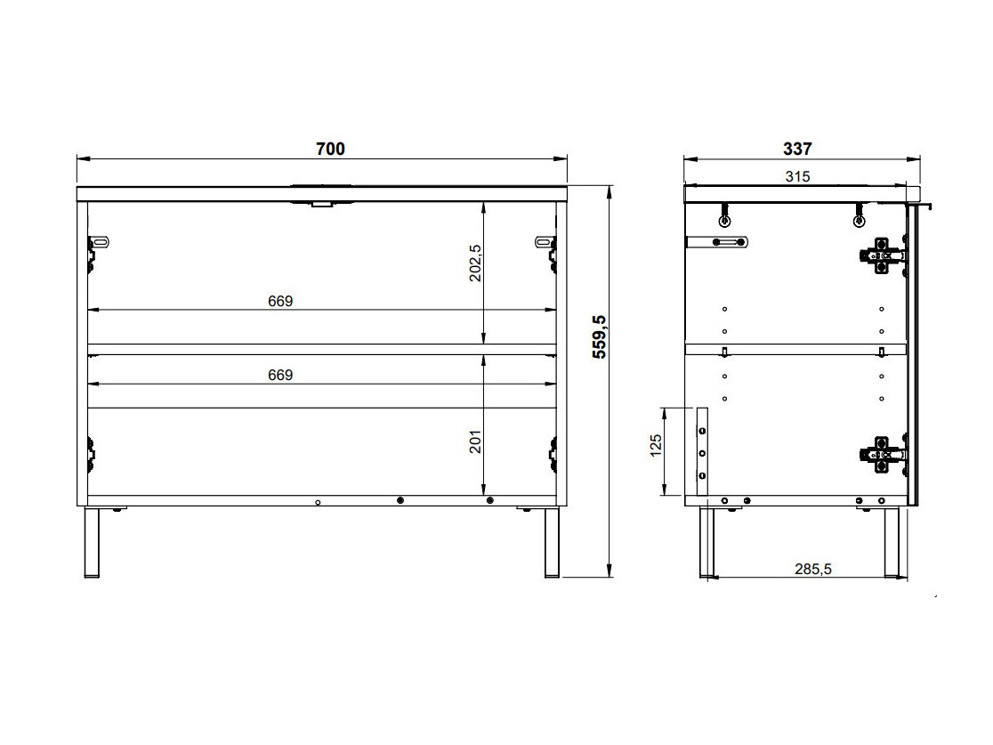 Samostojeći kupatilski ormarić za umivaonik Saldele 102