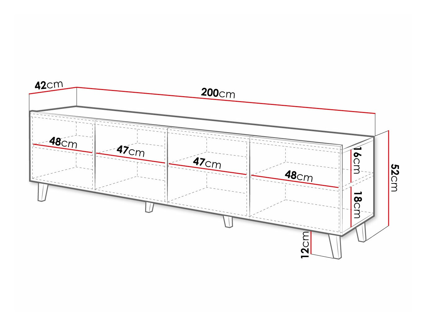 TV sto Charlotte 174 (Belo)