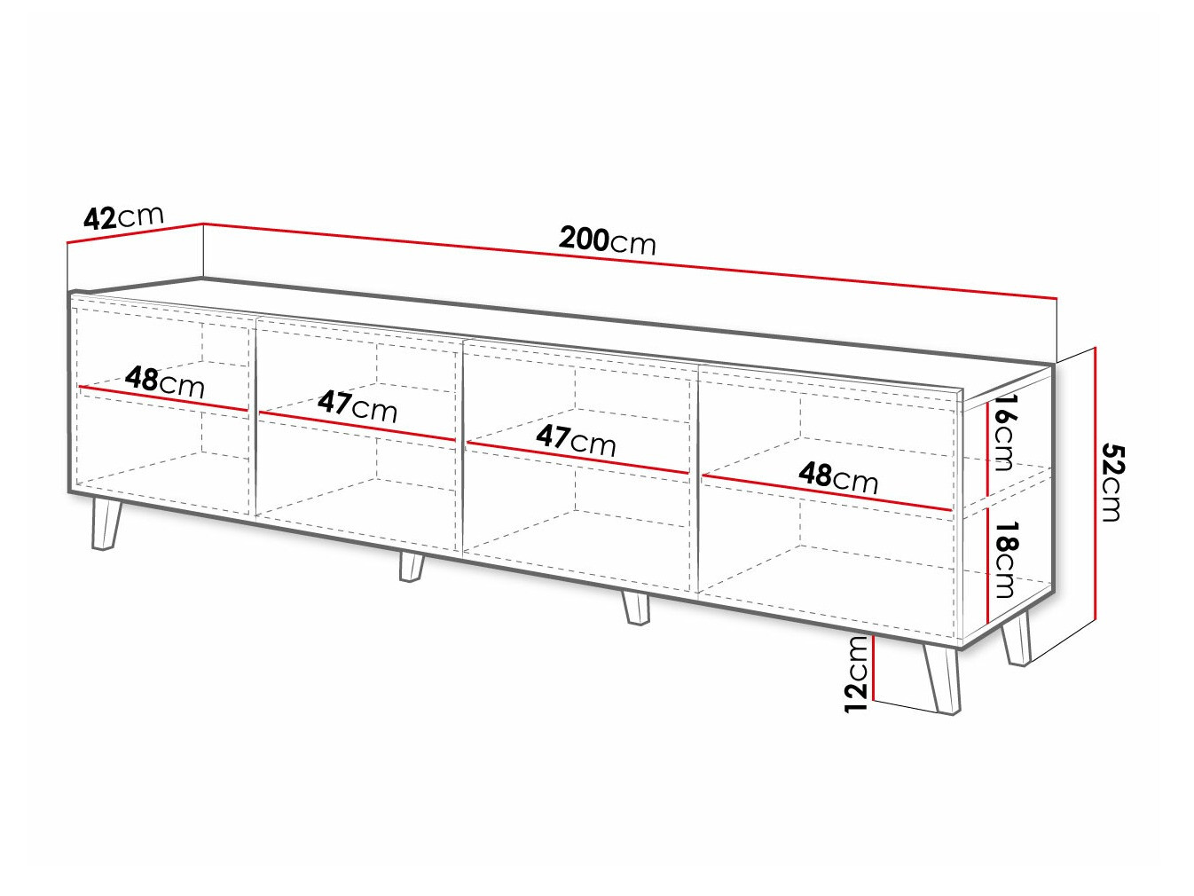 TV sto Charlotte 174 (Crno)