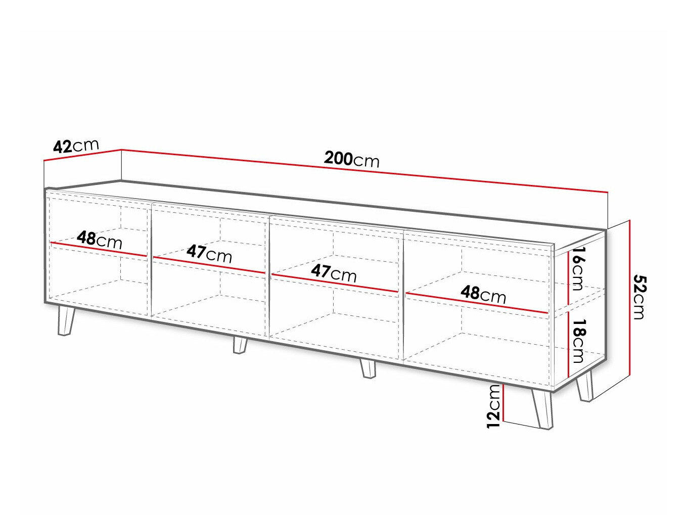 TV sto Charlotte 176 (Belo)