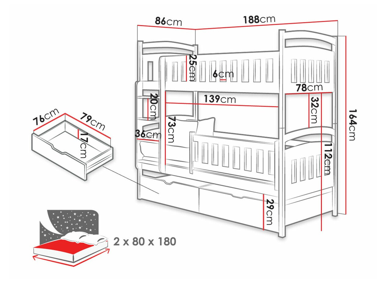 Krevet na sprat Vista 108