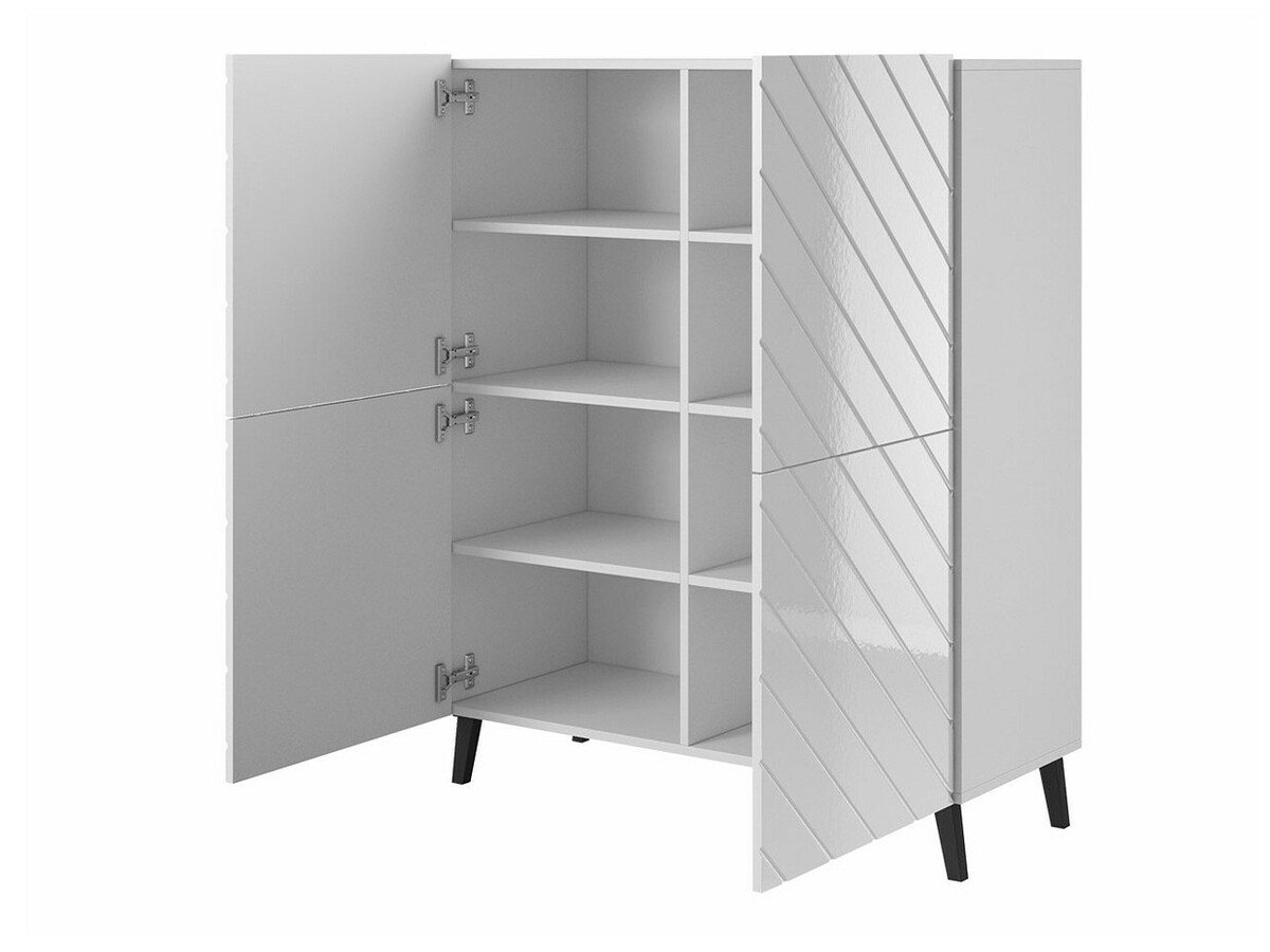 Ormarić Charlotte 179 (Crno + Crna visoki sjaj)