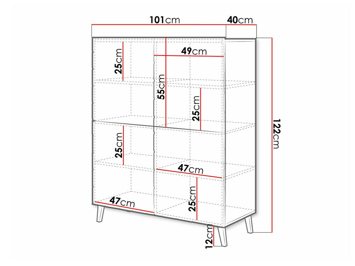 Ormarić Charlotte 179 (Graphite + Sjajni grafit)