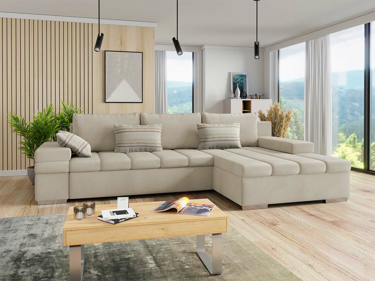 Ugaona sofa Comfivo 113 (Uttario Velvet + Senegal 825)