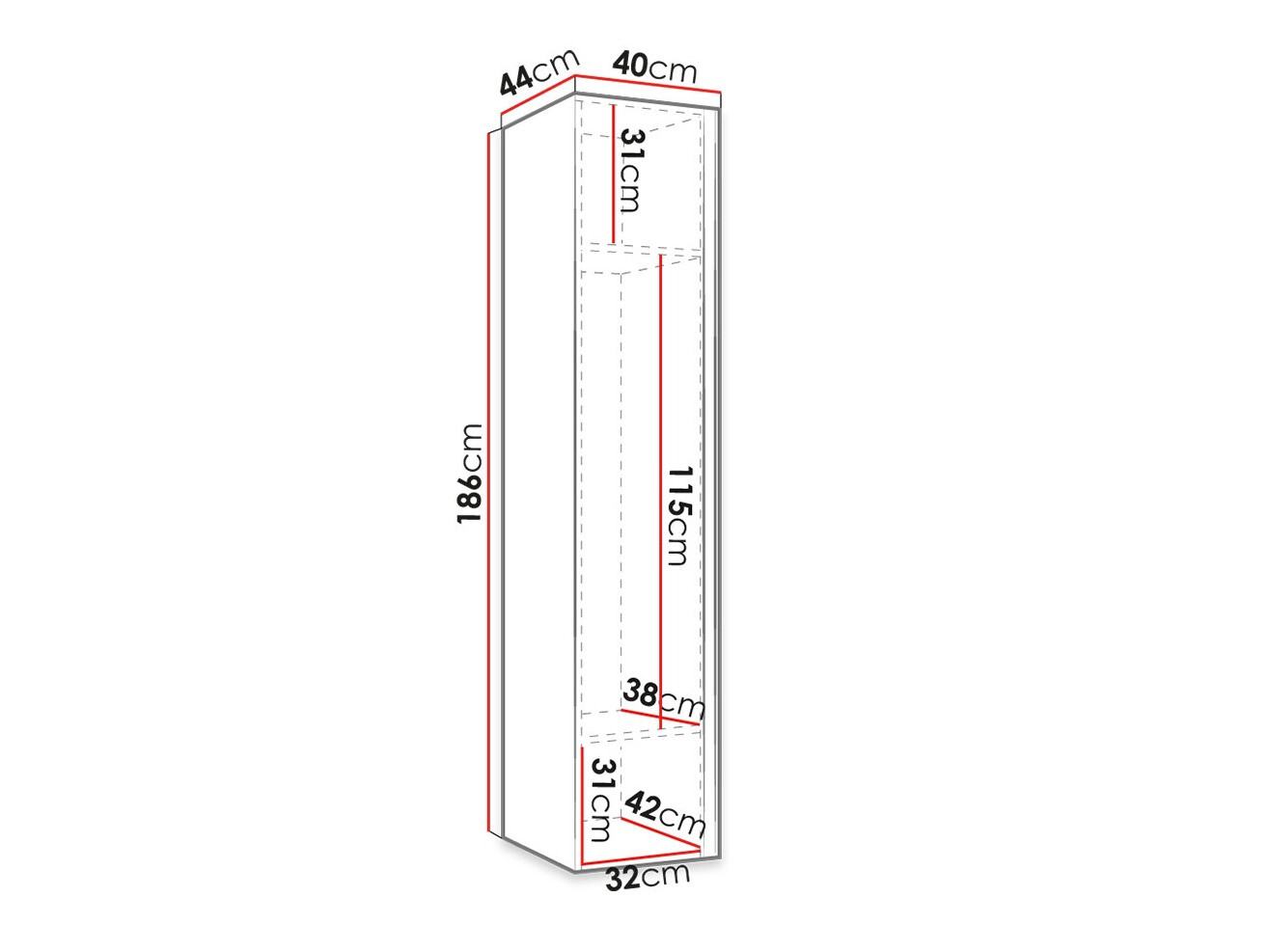 Ormar Hartford 369 (Zanatski hrast + Crno)