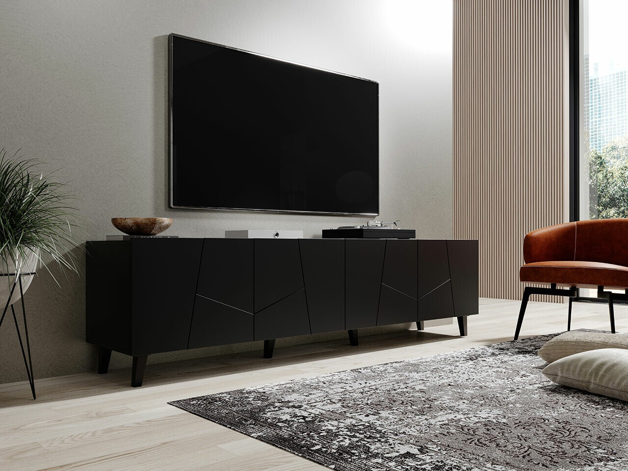 TV komoda Charlotte 181 (Crno)