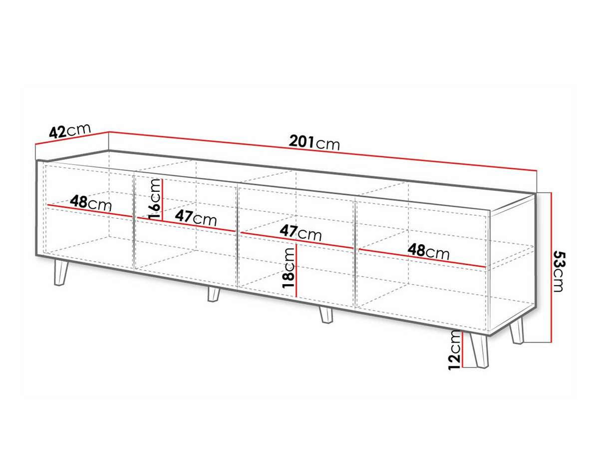 TV sto Charlotte 181 (Crno + Craft hrast)