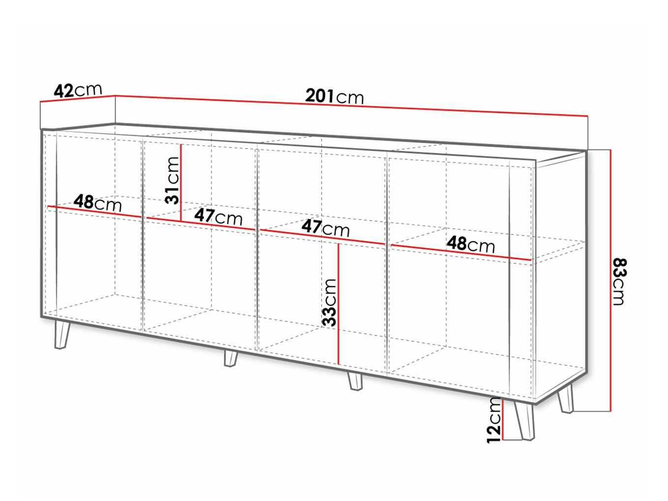 Ormarić Charlotte 183 (Belo + Craft hrast)