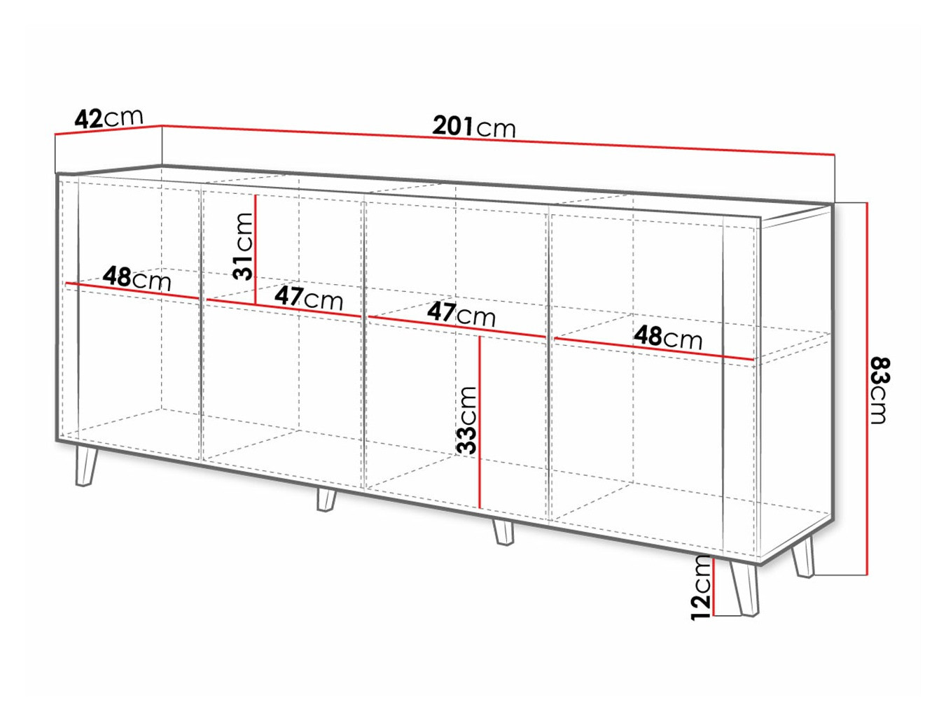Ormarić Charlotte 183 (Crno + Craft hrast)