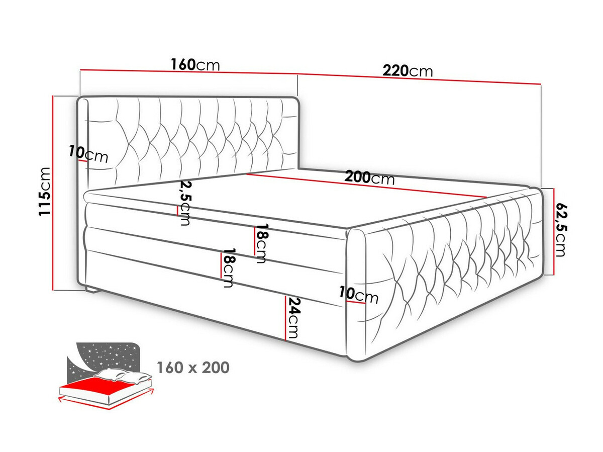 Boxspring krevet Nashville 110 (Trinity 16)