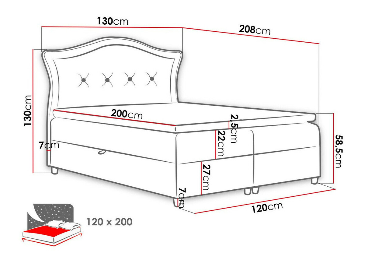 Boxspring krevet Oleum (Magic Velvet 2217)