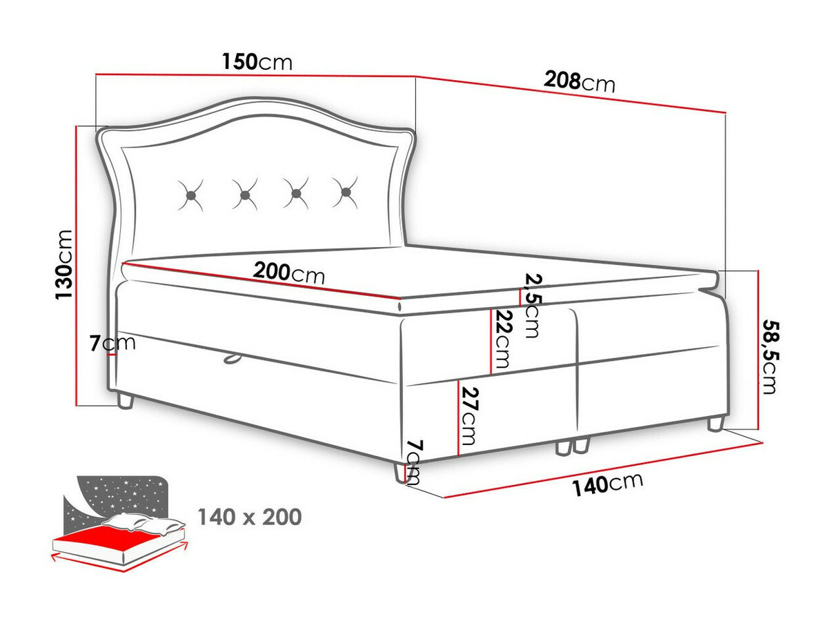Boxspring krevet Oleum (Magic Velvet 2219)