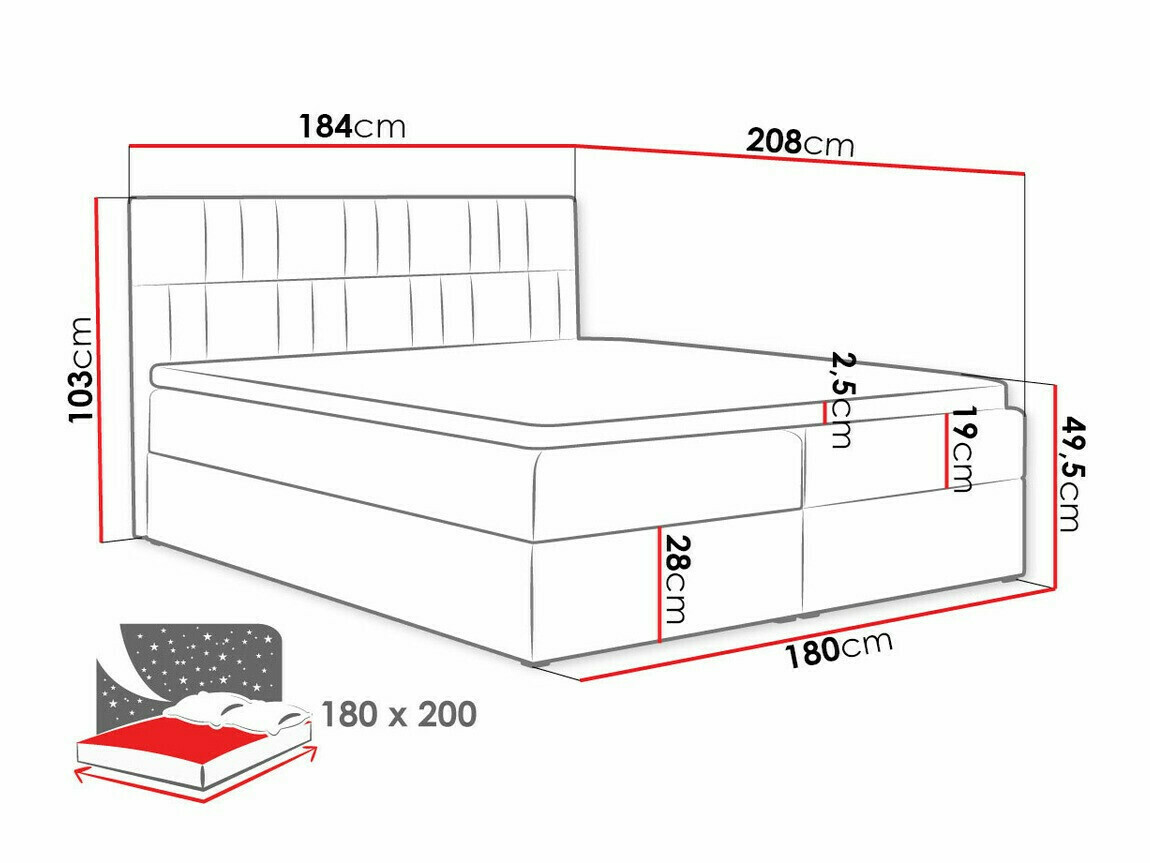 Boxspring krevet Pons (Kronos 27)