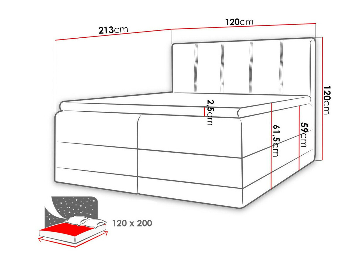 Boxspring krevet Villa (Kameleon 04 + Kameleon 15)