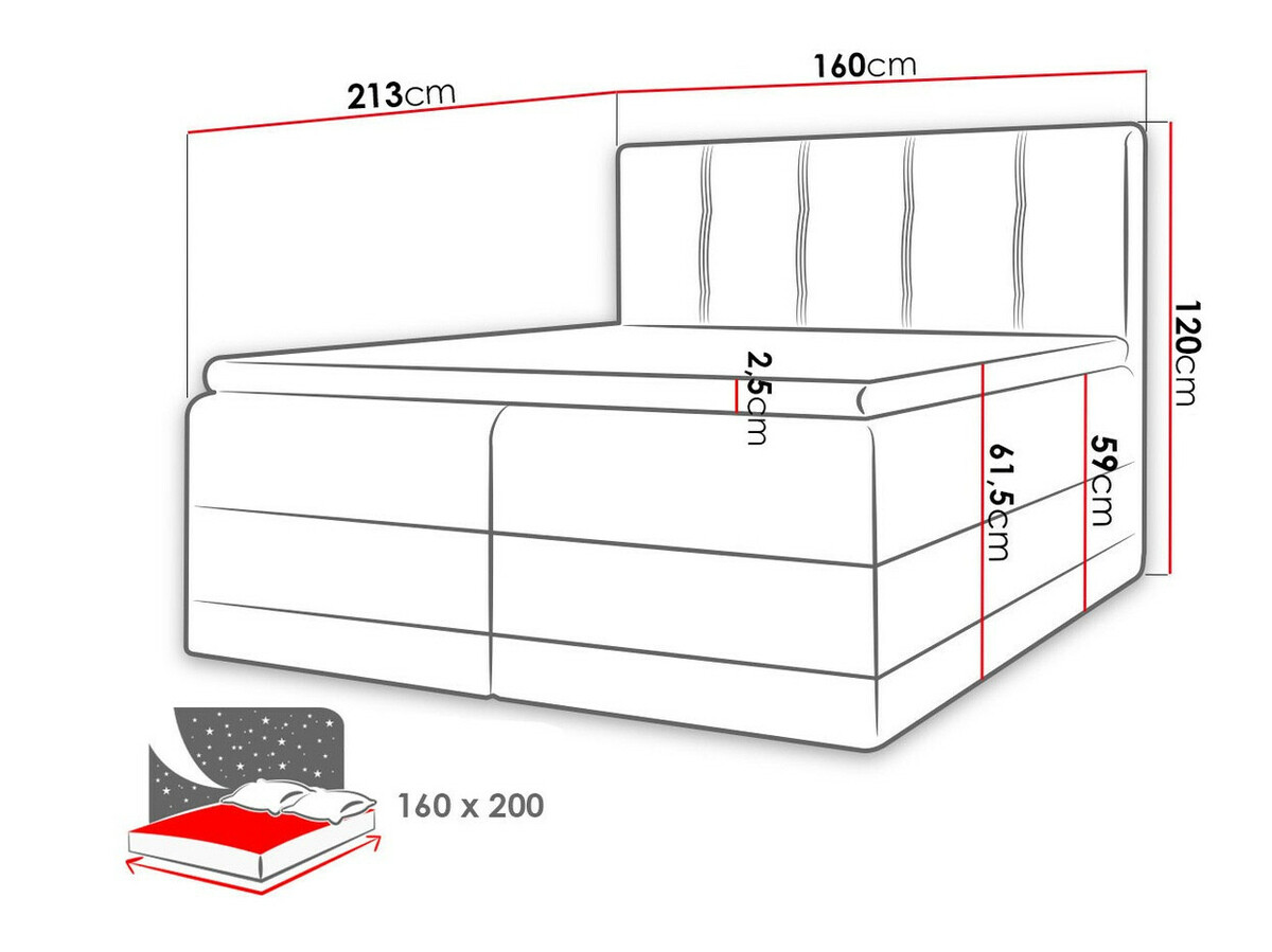 Boxspring krevet Villa (Kameleon 15 + Kameleon 63)