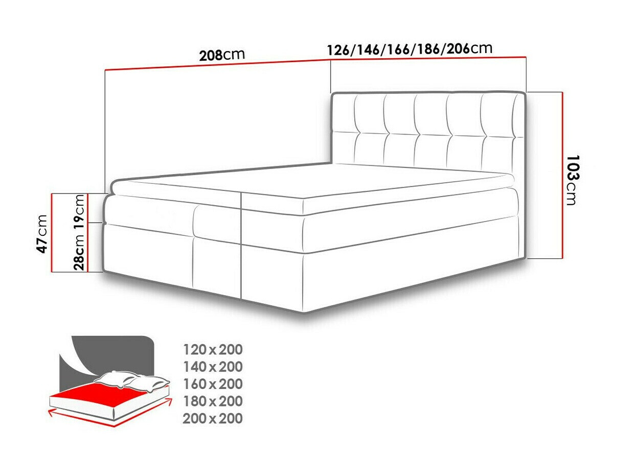 Boxspring krevet Aedes (Soft 011)