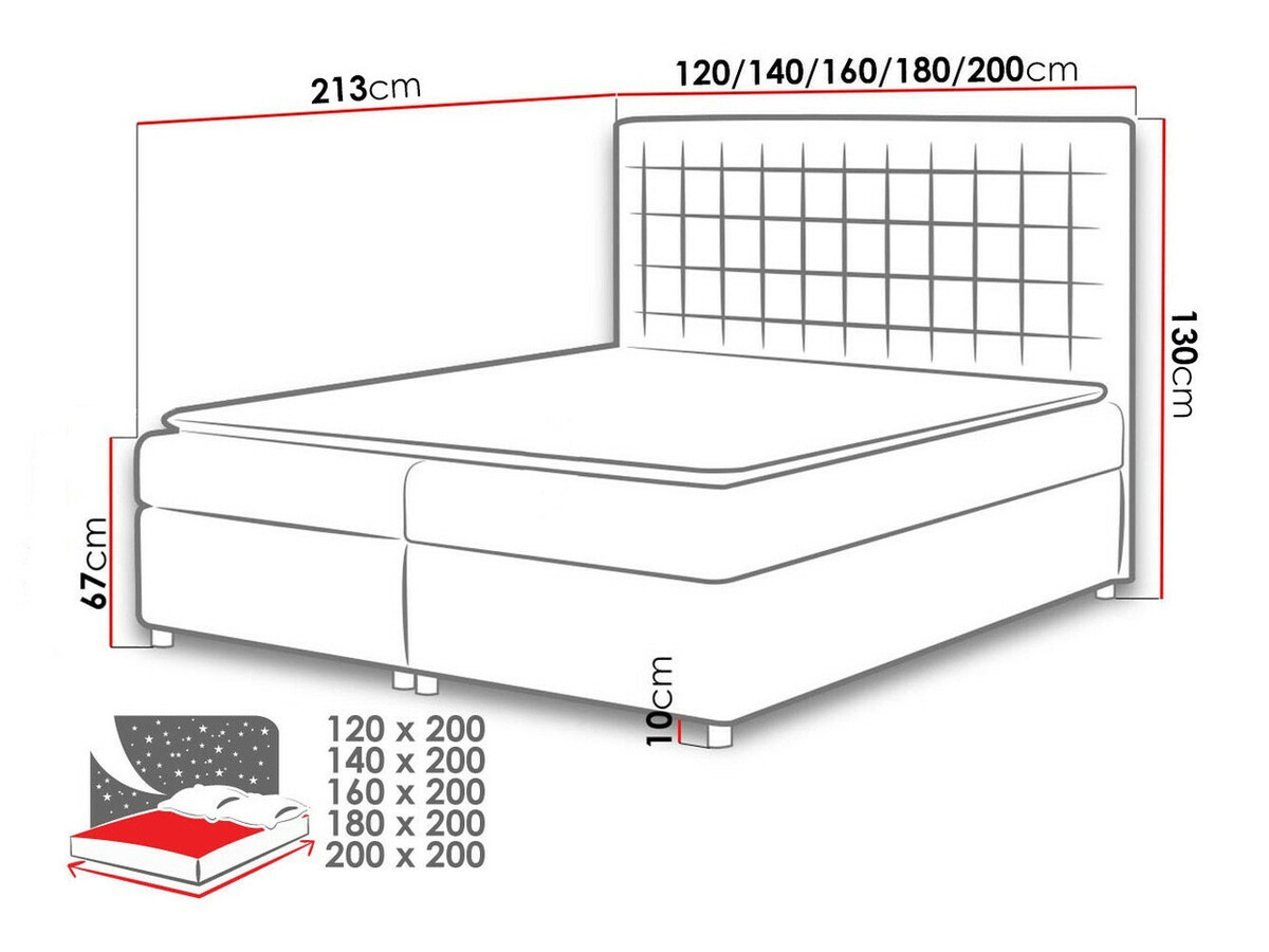Boxspring krevet Baltimore 115 (Manila 09)