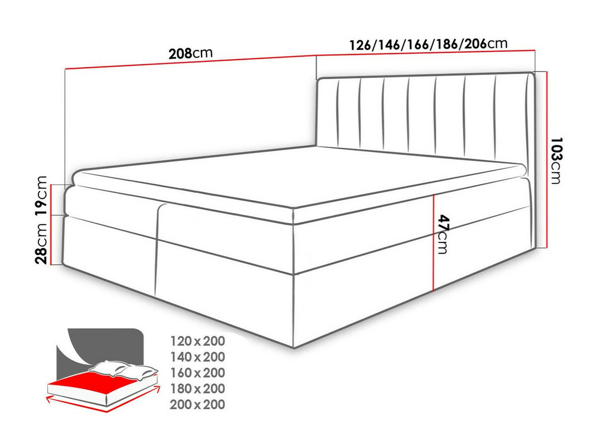 Boxspring krevet Baltimore 125 (Soft 011 + Ikar 01)