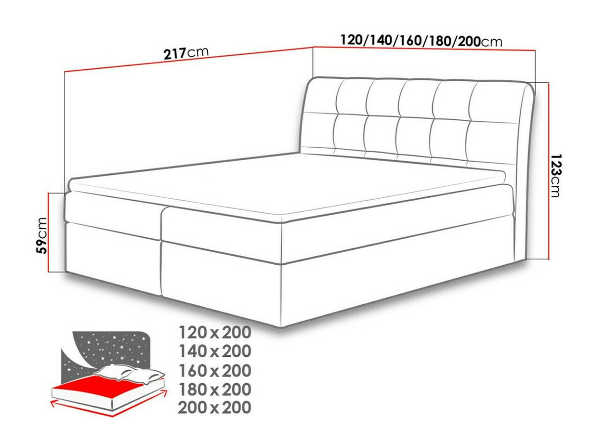 Boxspring krevet Campania (Soft 029)