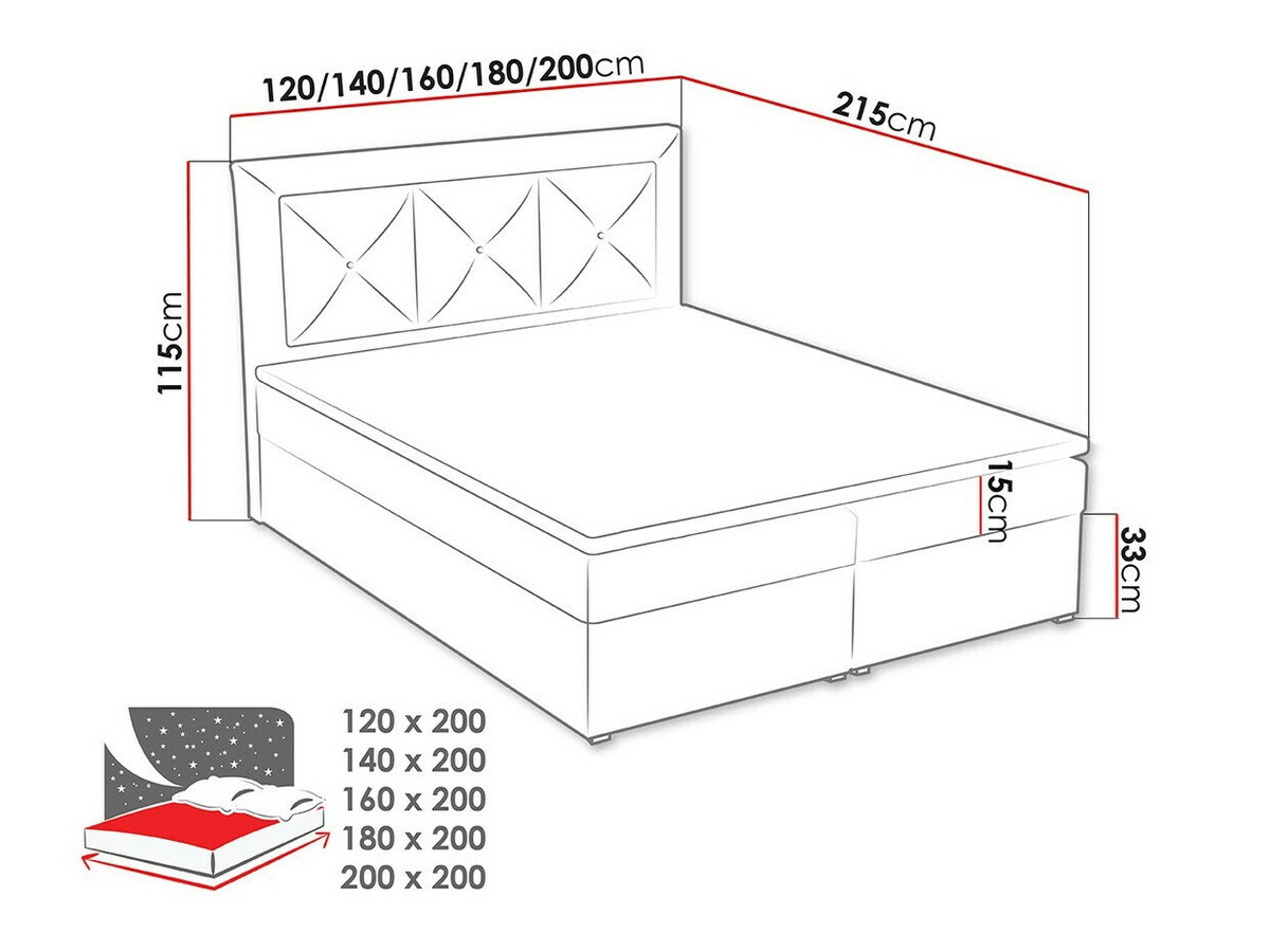 Boxspring krevet Pomona 113 (Kronos 19)