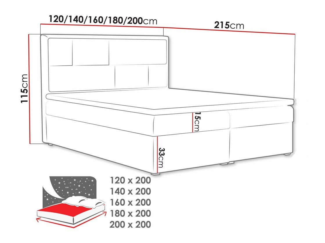 Boxspring krevet Pomona 115 (Victoria 14 853)