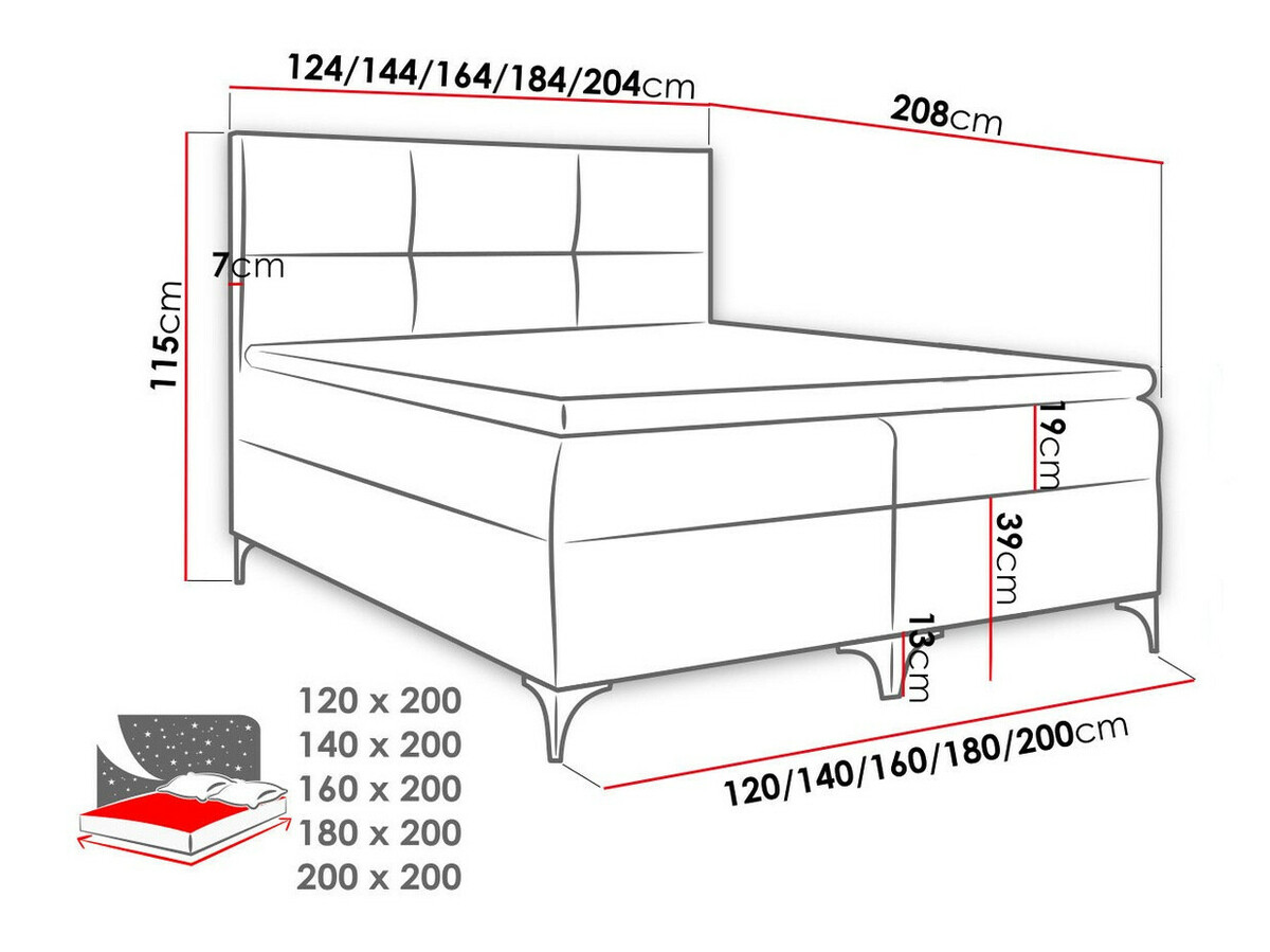 Boxspring krevet Mare (Magic Velvet 2241)